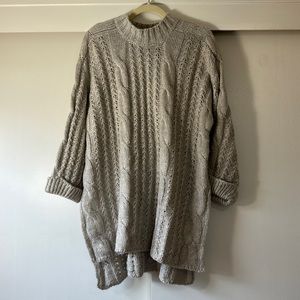 EUC Pinch Taupe Cable Knit Tunic Sweater